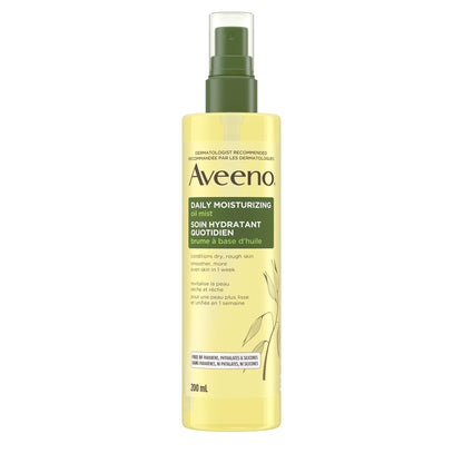 Aveeno Daily Moisturizing Oil Mist - Dry Skin, Sensitive Skin - Oat, Jojoba Oil - Hypoallergenic Body Oil - 200mL