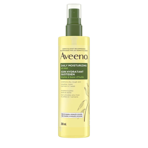 Aveeno Daily Moisturizing Oil Mist - Dry Skin, Sensitive Skin - Oat, Jojoba Oil - Hypoallergenic Body Oil - 200mL