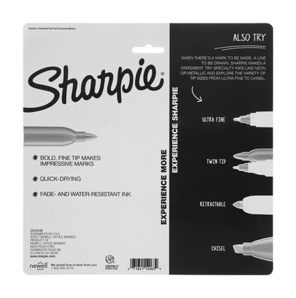 Sharpie Permanent Markers, Ultra Fine Point, Black, 2 Markers(37161)