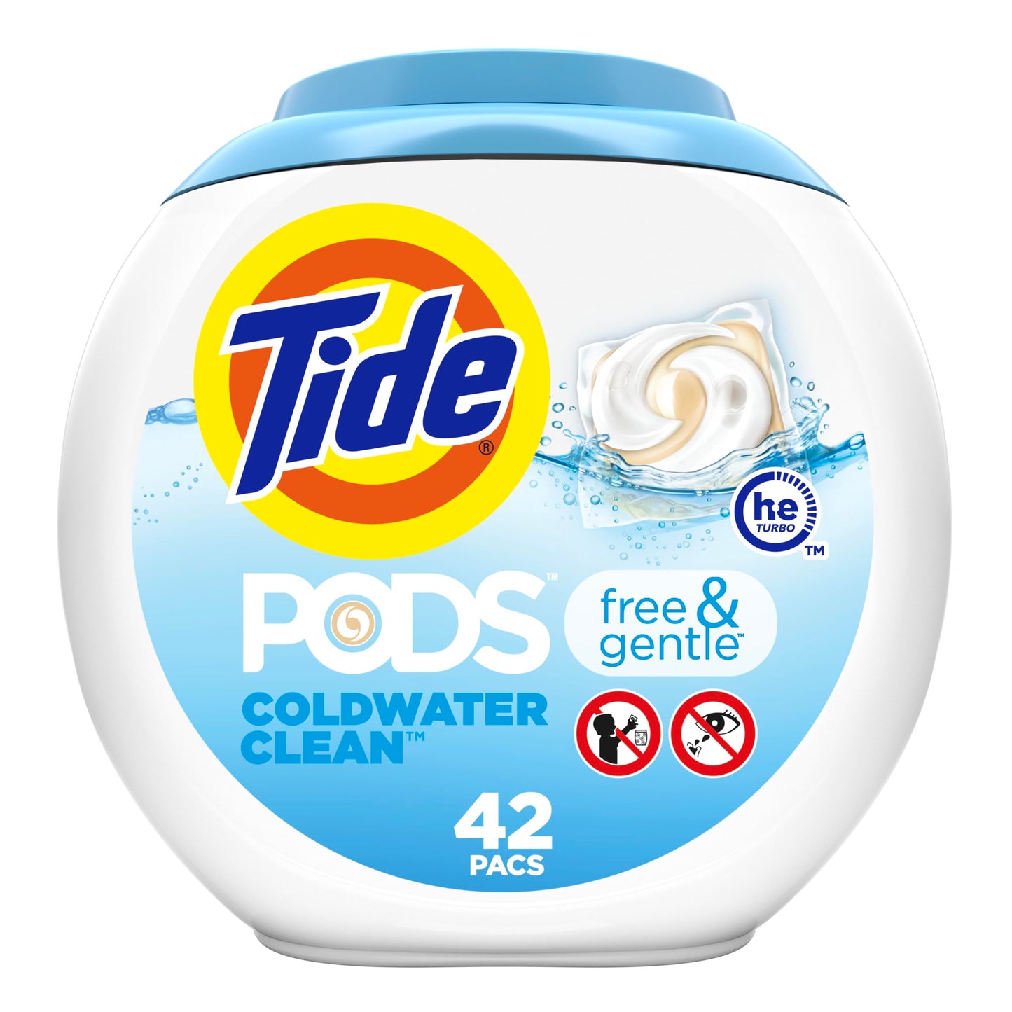 Tide PODS Free and Gentle Laundry Detergent Soap Pacs, HE Compatible and Coldwater Clean, 112 Count