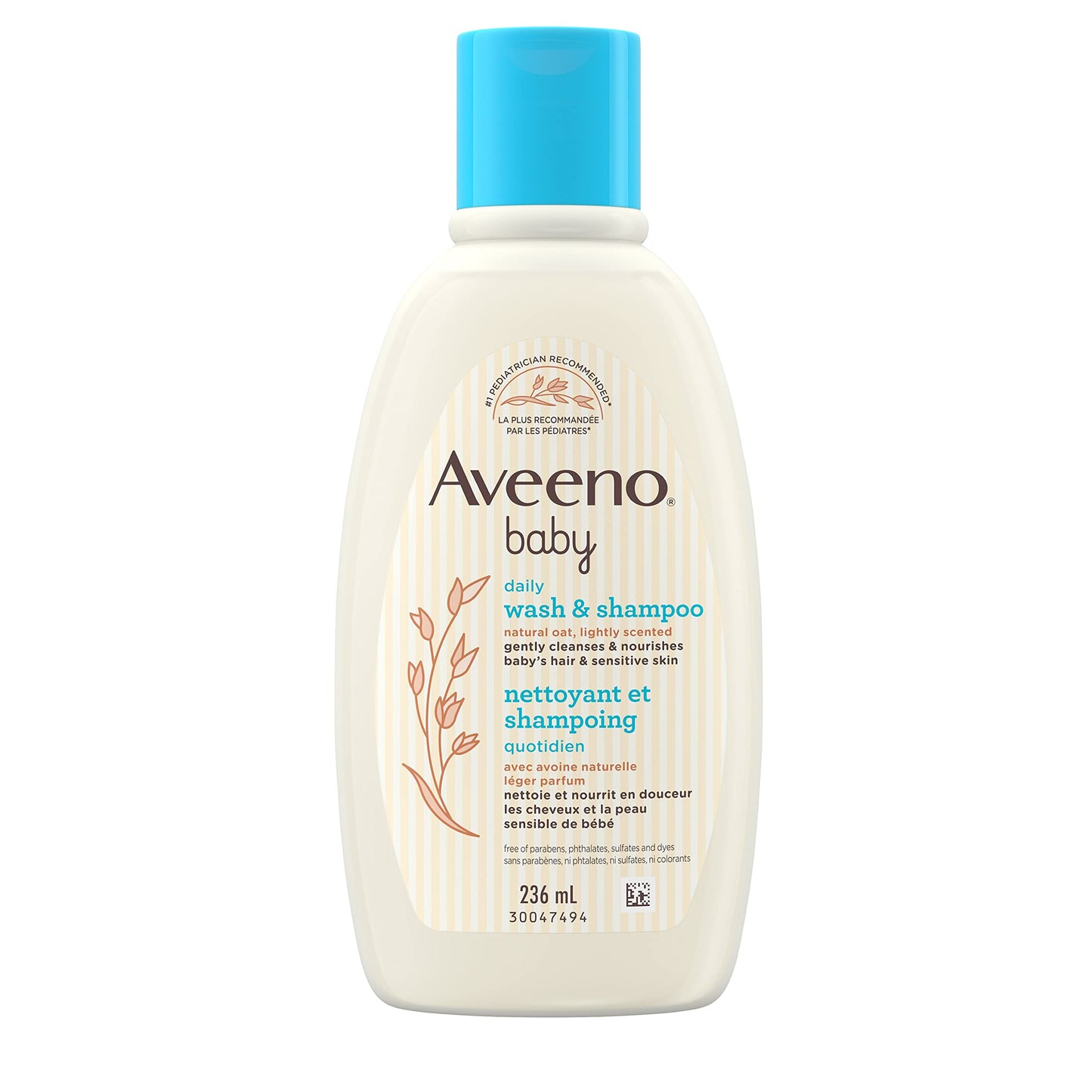 Aveeno Baby Daily Wash and Shampoo Baby’s Hair and Sensitive Skin Cleanser with Natural Oat - Paraben Free and Phthalate Free, Sulfates-free and Dye-free - 975 Milliliters
