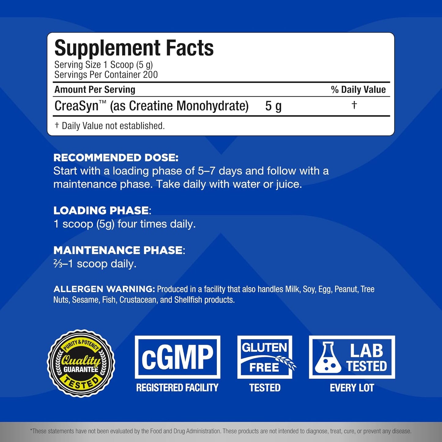 Allmax Creatine Monohydrate - Aid Muscle Growth & Strength Gains, No Artificial Ingredients - 1000g - 5g per Serving - 200 Servings