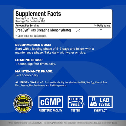 Allmax Creatine Monohydrate - Aid Muscle Growth & Strength Gains, No Artificial Ingredients - 1000g - 5g per Serving - 200 Servings