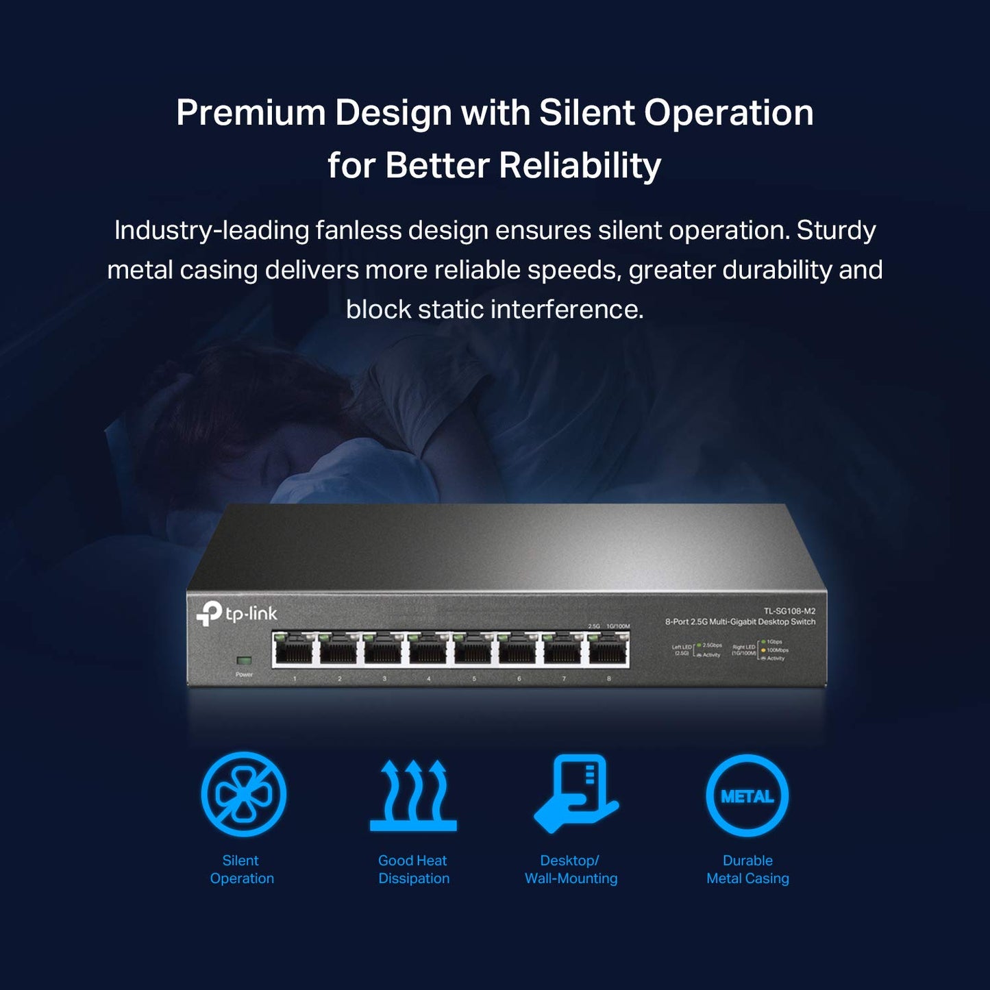 TP-Link TL-SG105 5 Port Gigabit Unmanaged Ethernet Network Switch, Ethernet Splitter, Plug and Play, Fanless Metal Design, Shielded Ports, Traffic Optimization, Limited Lifetime Protection,Black
