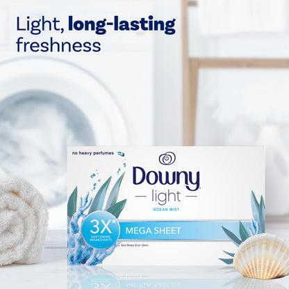 Downy Light Laundry Scent Booster Beads for Washer, Ocean Mist, 680 Grams, with No Heavy Perfumes