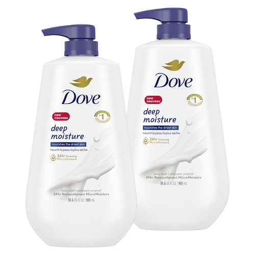 Dove Deep Moisture Body Wash with Pump, for nourishing the driest skin, 905ml (Pack of 2)