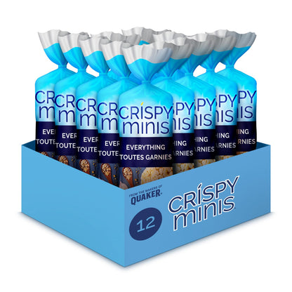 Quaker Crispy Minis White Cheddar Flavour Large Brown Rice Cakes, Multi-Pack, 140g (Pack of 12)