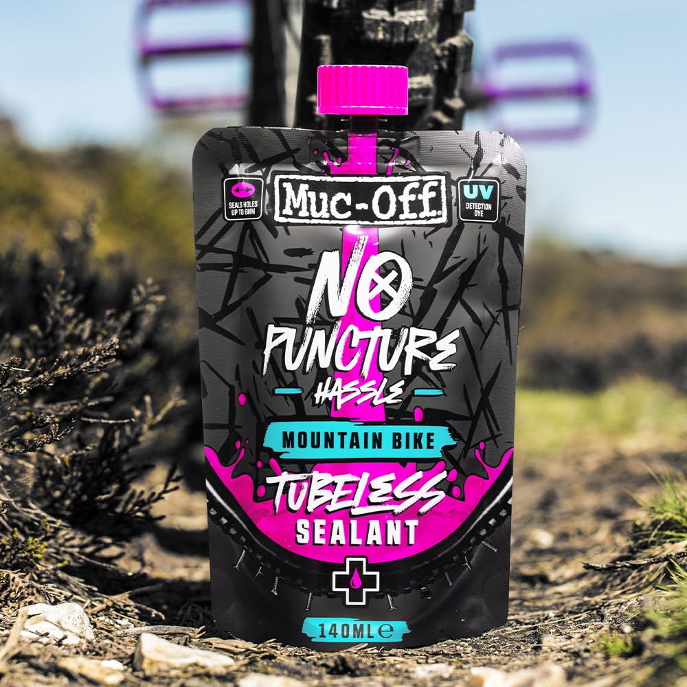 Muc Off No Puncture Hassle Tubeless Sealant - Advanced Bicycle Tyre Sealant with UV Tracer Dye That Seals Tears and Holes Up to 6mm