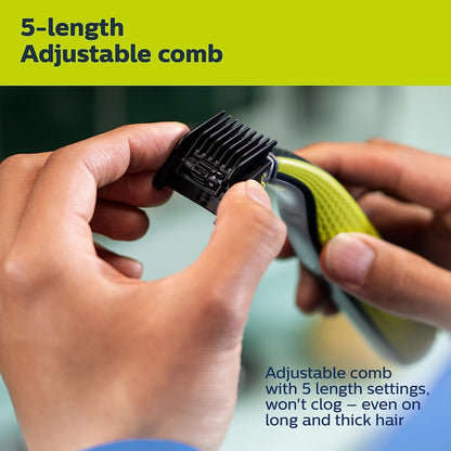 Philips OneBlade 360 Face & Body, Wet & Dry, Trim, Edge & Shave with the 5-in-1 Adjustable Comb and Body Comb, QP2834/20