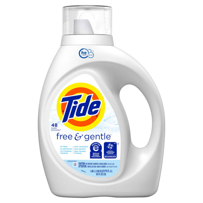 Tide Free & Gentle Liquid Laundry Detergent, 64 loads, 84 fl oz