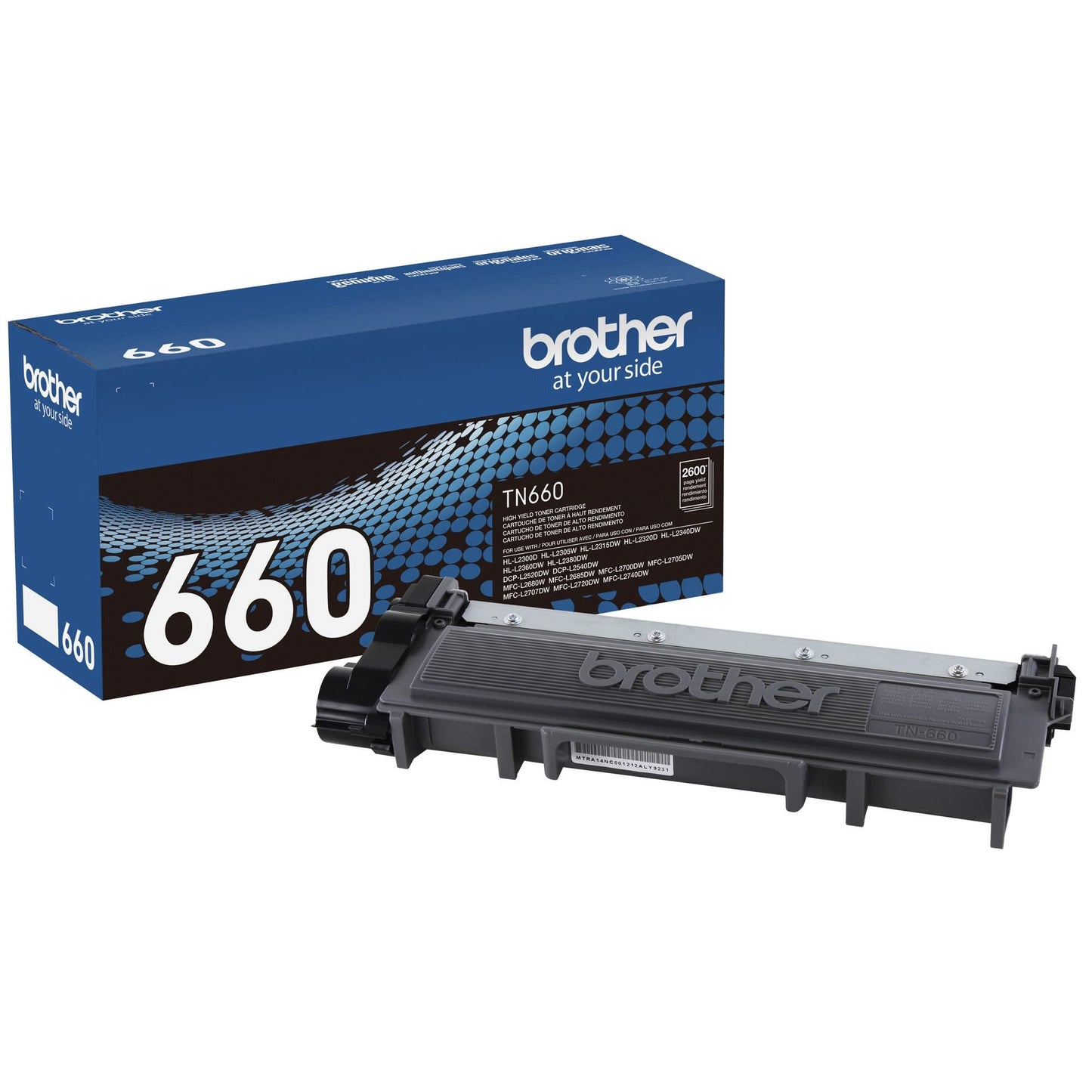 Brother Genuine High Yield Toner Cartridge, TN660, Replacement Black Toner, Page Yield Up to 2,600 Pages, 1 Pack