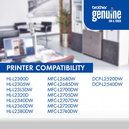 Brother Genuine High Yield Toner Cartridge, TN660, Replacement Black Toner, Page Yield Up to 2,600 Pages, 1 Pack