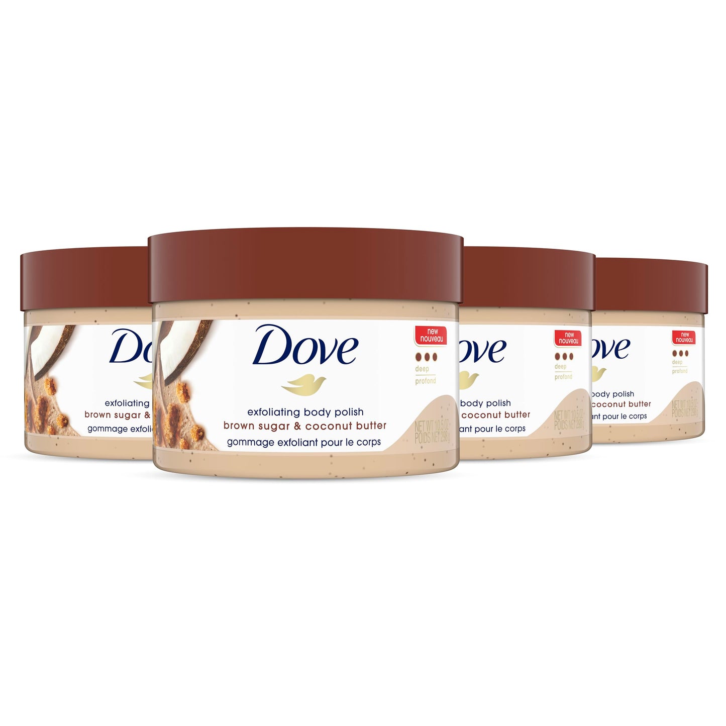 Dove Exfoliating Body Polish Scrub For Silky, Soft Skin Pomegranate and Shea Butter Body Scrub Exfoliates and Provides Lasting Nourishment 10.5 oz