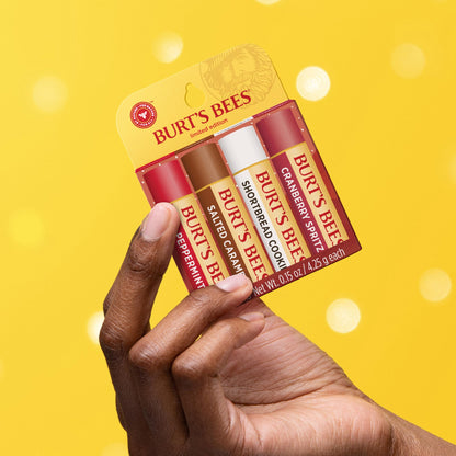 Burt's Bees Kissable Colour Gift Set, Warm Collection, 3 Lip Shimmers in Peony, Rhubarb and Fig