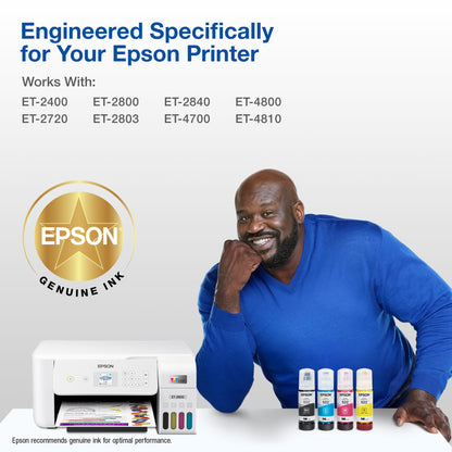 EPSON 522 EcoTank Ink Ultra-high Capacity Bottle Colour Combo Pack (T522520-S) Works with EcoTank ET-2400, ET-2720, ET-2800, ET-2803, ET-2840, ET-4700, ET-4800, ET-4810