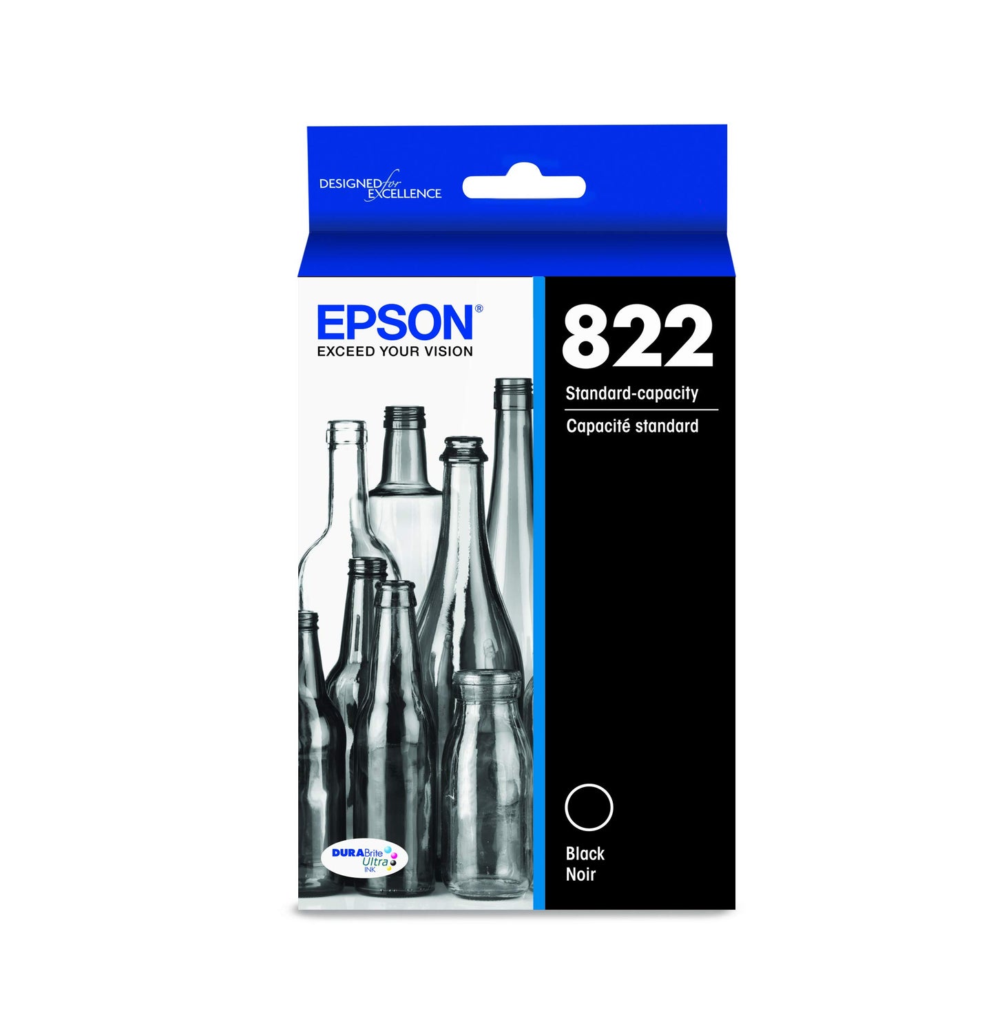 EPSON 822 DURABrite Ultra Ink Standard Capacity Cartridge Combo Pack (T822520-S) Works with WorkForce Pro WF-3820, WF-3823, WF-4820, WF-4830, WF-4833, WF-4834, Color - Cyan, Magenta, Yellow Jaune