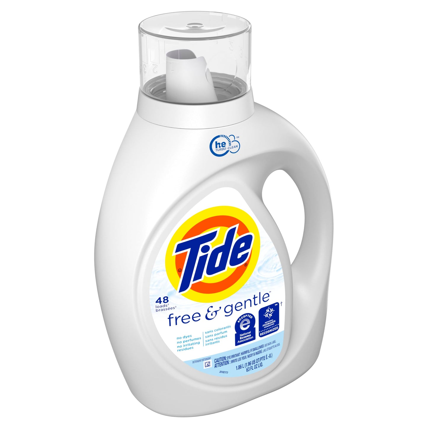 Tide Free & Gentle Liquid Laundry Detergent, 64 loads, 84 fl oz