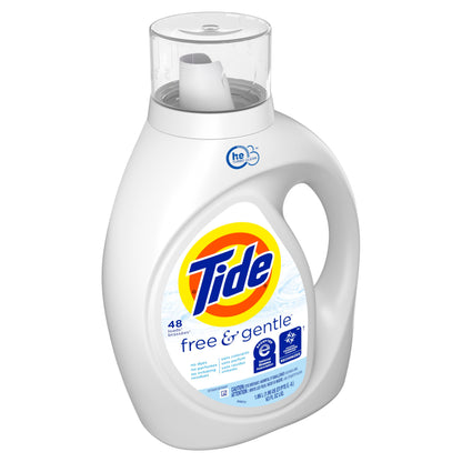 Tide Free & Gentle Liquid Laundry Detergent, 64 loads, 84 fl oz
