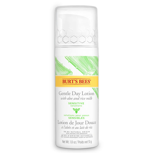 Burt's Bees Sensitive Hydrating Gentle Daily Face Cream Moisturizer Face Lotion for Sensitive Skin with Aloe and Rice Milk, 98.9% Natural Origin, Developed with Dermatologists, 51g