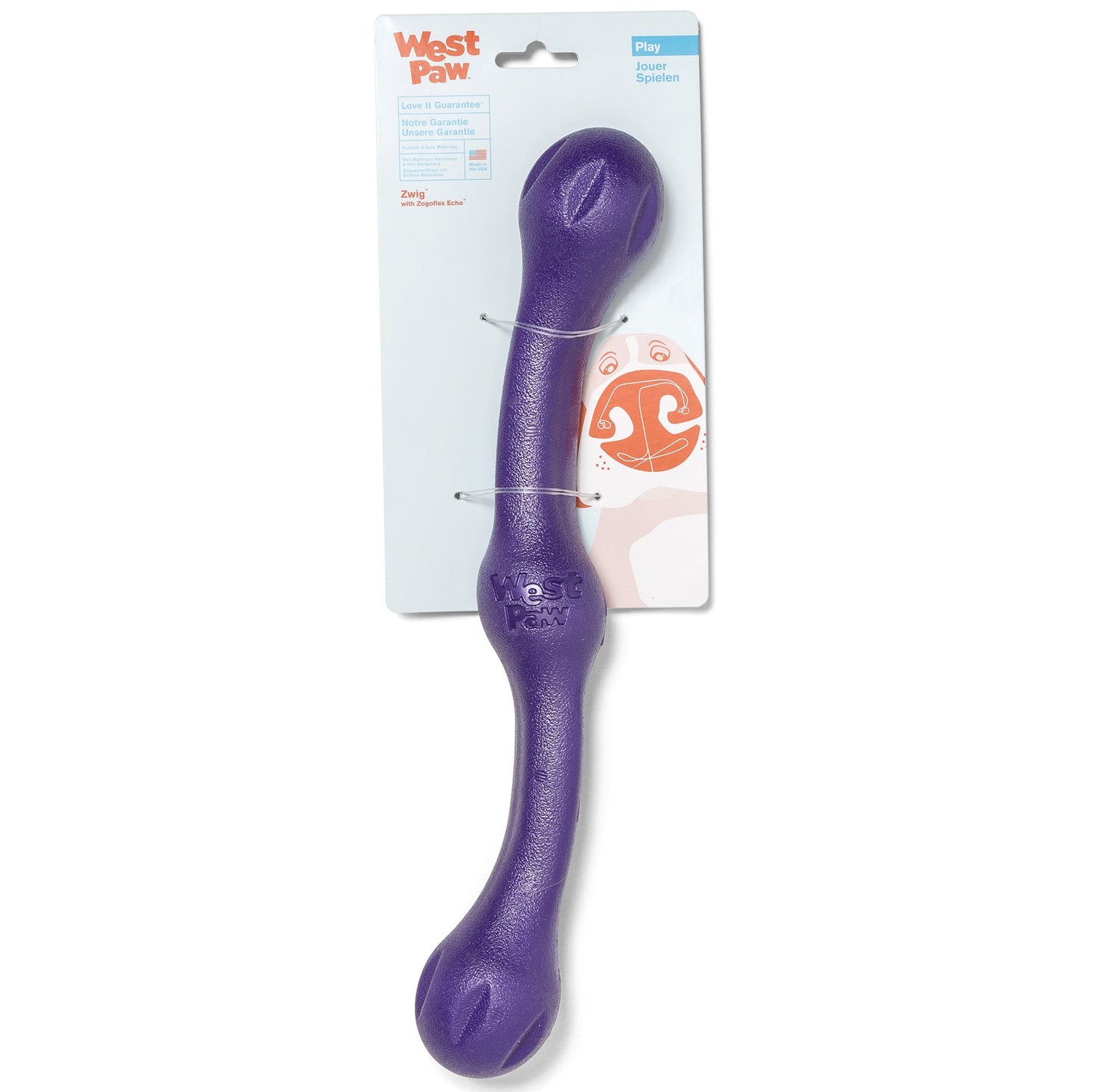 West Paw Zogoflex Echo Zwig Squeezy Dog Fetching Stick – Bouncy, Hollow, Squishy Interactive Toy for Puppies, Large Dogs – Floatable Stick, Lightweight Chewy Toy for Catch/Fetch – 13.75”, Jungle Green