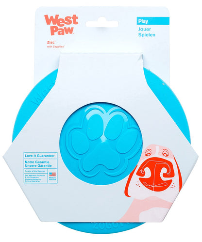West Paw Zogoflex Zisc Dog Flying Disc, High Flying Aerodynamic Disc for Dogs Puppy – Lightweight, Floatable Disc for Fetch, Tug of War, Catch, Play – Doubles as Food/Water Bowl, Large 8.5", Aqua