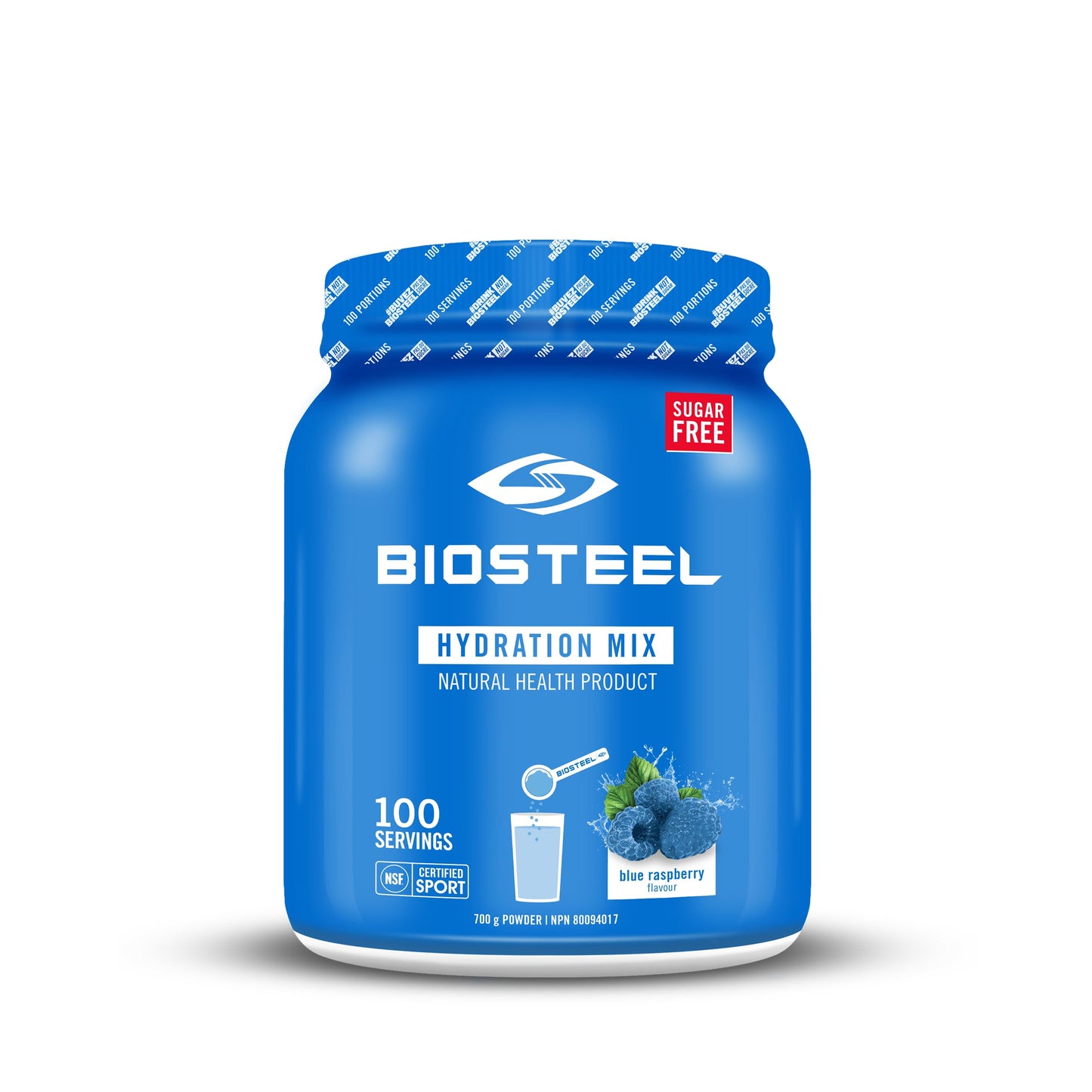 BioSteel Hydration Mix, Great Tasting Hydration with Zero Sugar, and No Artificial Flavours or Preservatives, Blue Raspberry Flavour, 20 Servings per Tub