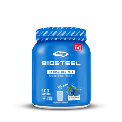 BioSteel Hydration Mix, Great Tasting Hydration with Zero Sugar, and No Artificial Flavours or Preservatives, Blue Raspberry Flavour, 20 Servings per Tub