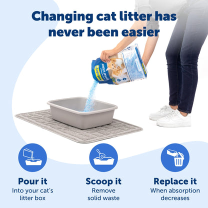 PetSafe ScoopFree Premium Fresh Crystal Cat Litter, 3-Pack – Lightly Scented Litter – Superior Odor Control – Low Tracking for Less Mess – Lasts Up to 6 Months, 24 lbs Total (3 Pack of 8 lb Bags)