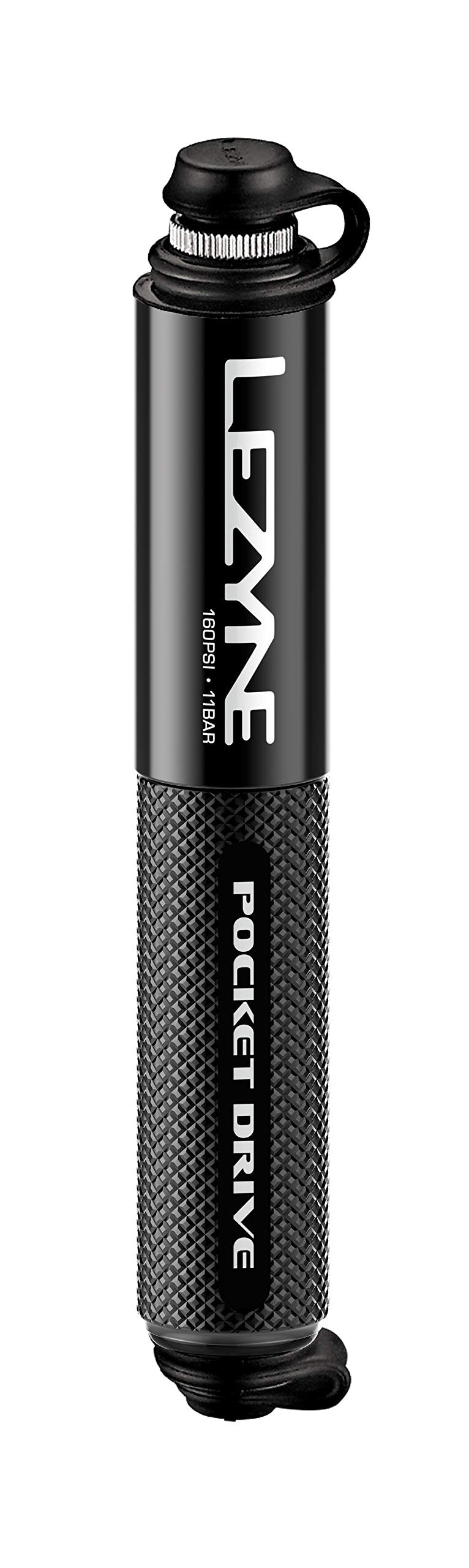 LEZYNE Pocket Drive HP Bicycle Hand Pump, High Pressure 160 PSI, Presta & Schrader Compatible, Durable CNC Aluminum, Compact, ABS Flex Hose, Bike Tire Pump
