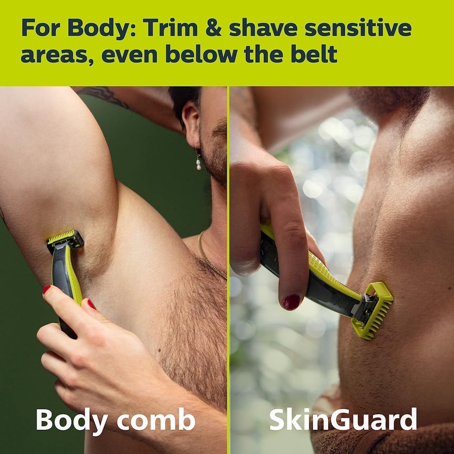 Philips OneBlade 360 Face & Body, Wet & Dry, Trim, Edge & Shave with the 5-in-1 Adjustable Comb and Body Comb, QP2834/20