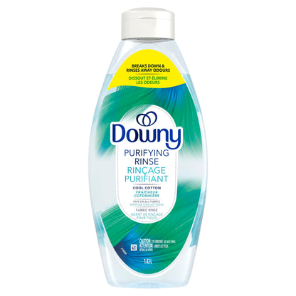 Downy Rinse & Refresh Laundry Odour Remover and Fabric Softener, Cool Cotton, Safe On All Fabrics, HE Compatible, 1.43L