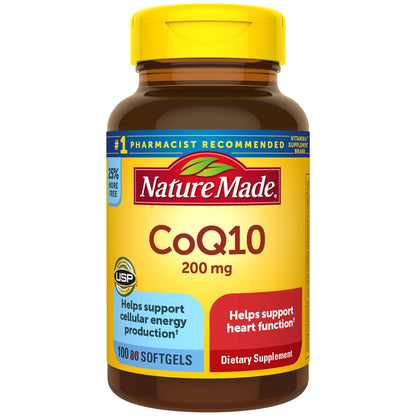 Nature Made CoQ10 200mg, Dietary Supplement for Heart Health Support, 105 Softgels, 105 Day Supply