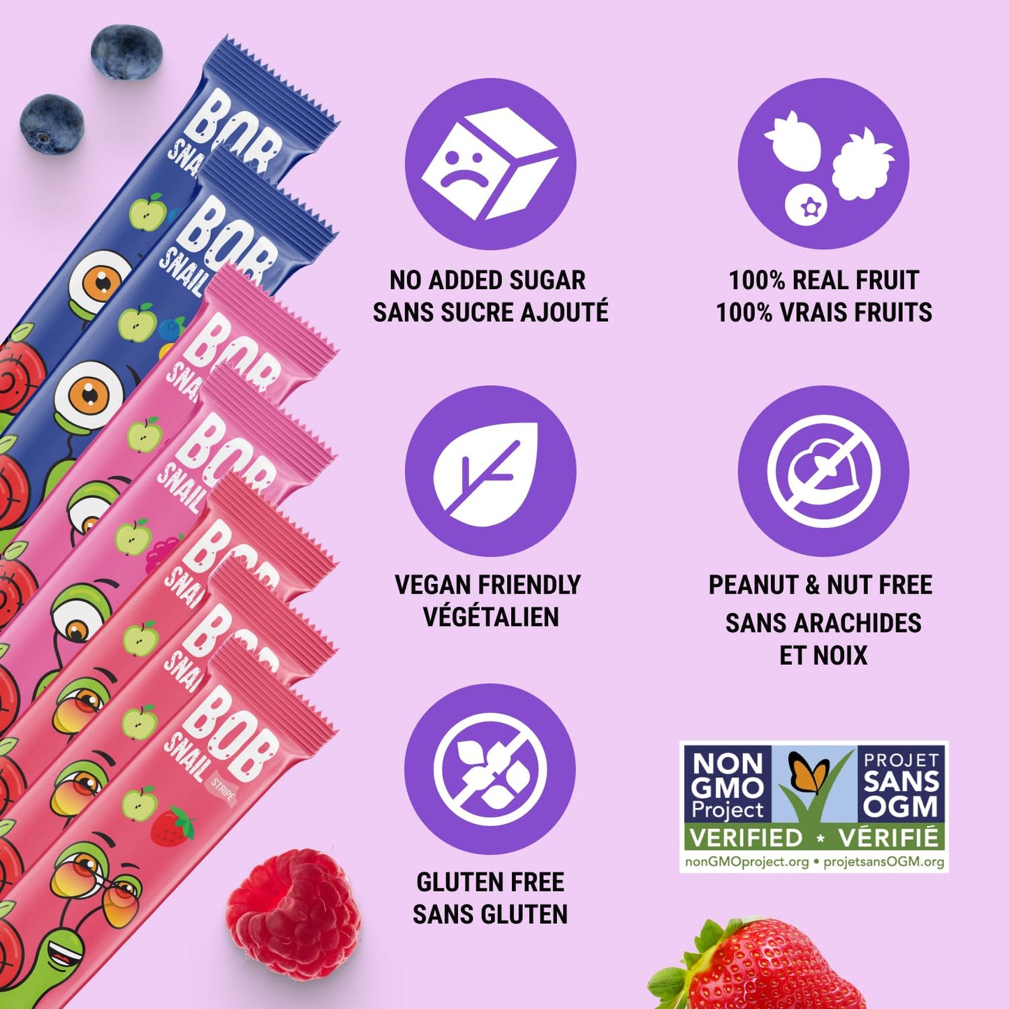 Bob Snail Fruit Leather Sweet & Sour Family Pack - Nut free fruit Roll Ups with Dried Mango,Sour Cherry & Blackcurrant, Candy box Fruit Snacks, All Natural Healthy Snacks for kids, Sugar Free sour Candy, 42 pcs Pack / 588 gram candy bulk (Exotic Mix)
