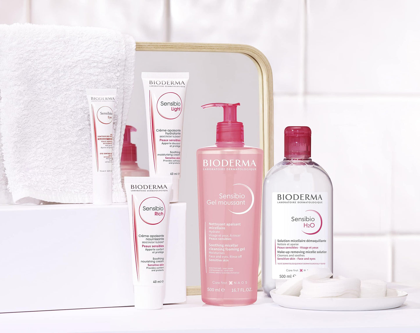 Bioderma Sensibio Cleansing Foaming Gel and Make-Up Removing Refreshing feeling for Sensitive Skin Unscented, 16.7 Fl Oz