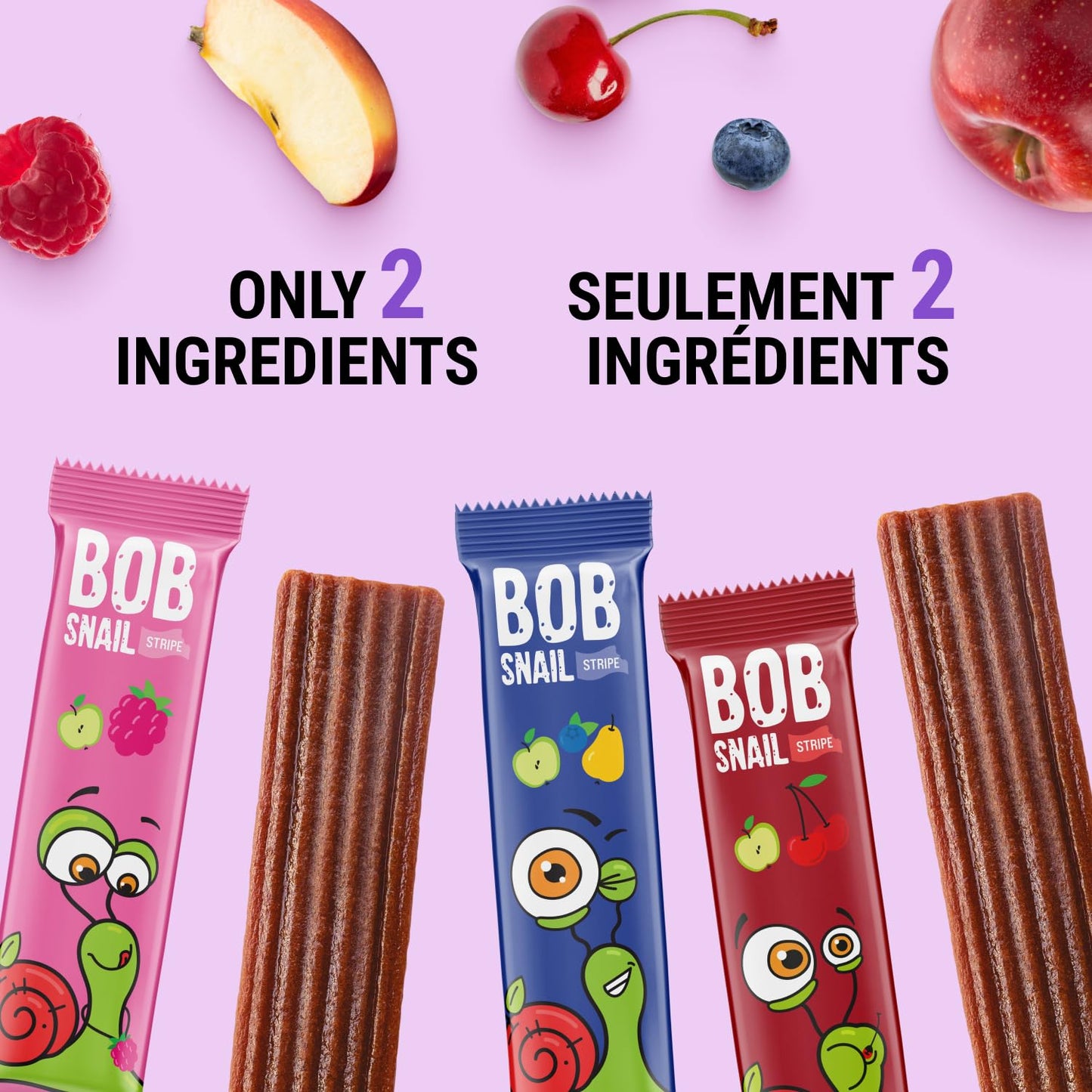 Bob Snail Fruit Leather Sweet & Sour Family Pack - Nut free fruit Roll Ups with Dried Mango,Sour Cherry & Blackcurrant, Candy box Fruit Snacks, All Natural Healthy Snacks for kids, Sugar Free sour Candy, 42 pcs Pack / 588 gram candy bulk (Exotic Mix)