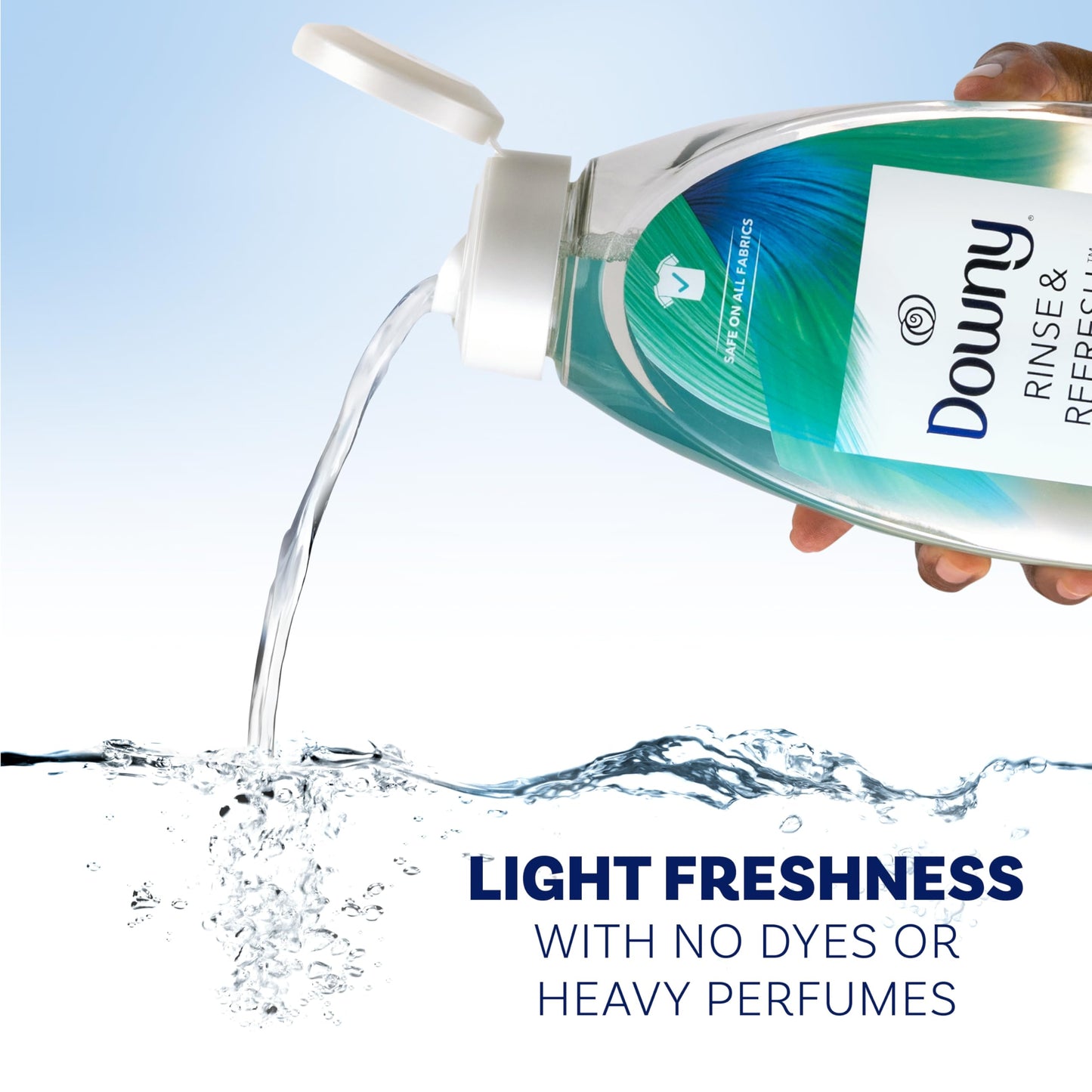 Downy Rinse & Refresh Laundry Odour Remover and Fabric Softener, Cool Cotton, Safe On All Fabrics, HE Compatible, 1.43L