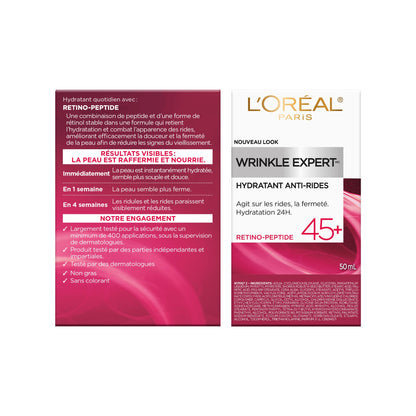 L’Oréal Paris Anti-Aging Face Cream 55+, Day & Night Skincare, Wrinkle Expert, With Calcium to Reduce the Look of Wrinkles, 50mL