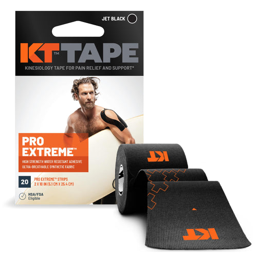 KT Tape, Pro Extreme Synthetic Kinesiology Athletic Tape, 20 Count, 10” Precut Strips