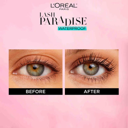 L’Oréal Paris Voluminous Lash Paradise Mascara, Lengthening Mascara, Volume & Length for Up to 24 Hours with Flower Oil Infused Conditioning Formula for Sensitive Eyes, Blackest Black, 0.28 fl. oz.