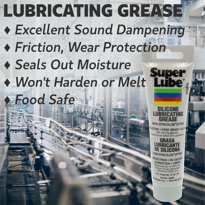 Super Lube 92003 Silicone Lubricating Grease, 3 oz Tube, White