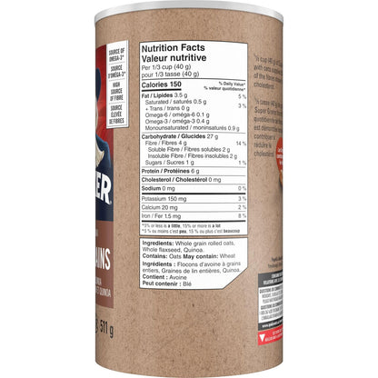 Quaker High Fibre Wild Berry Medley Instant Oatmeal, 8 Packets, 304g