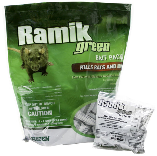 Neogen 698782 Green Ramik Nuggets Place Pack Pouch, 1/2 in Bait