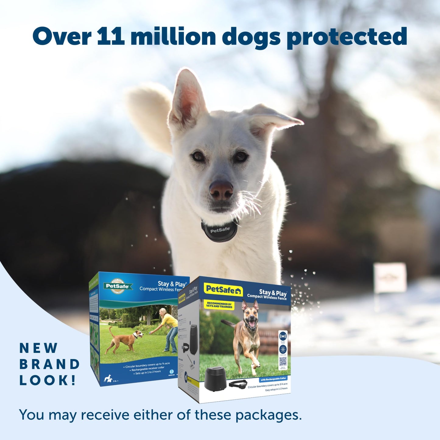 PetSafe Stay & Play Compact Wireless Fence, LCD Screen to Adjust The Circular Boundary, Secure up to a 3,000 Square Metre Area, Use for All Your Pets, Portable System
