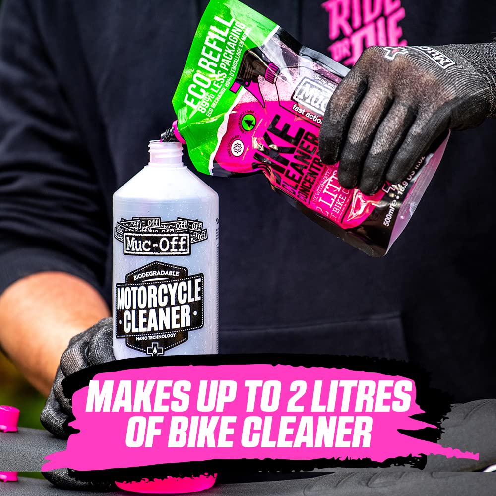 Muc Off Bike Cleaner Concentrate, 1 Liter - Fast-Action, Biodegradable Nano Gel Refill - Mixes with Water to Make Up to 4 liters of Bike Wash