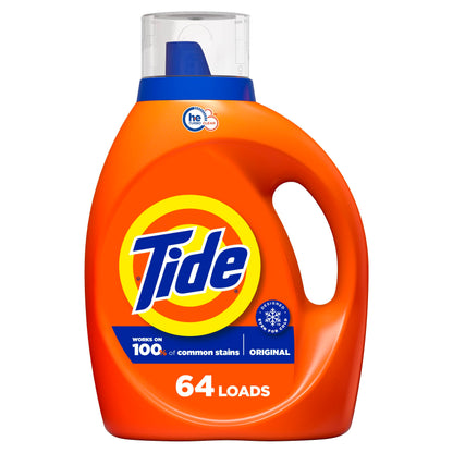 Tide Liquid Laundry Detergent, Original, 100 loads, 3.9 L, HE Compatible (Packaging May Vary)