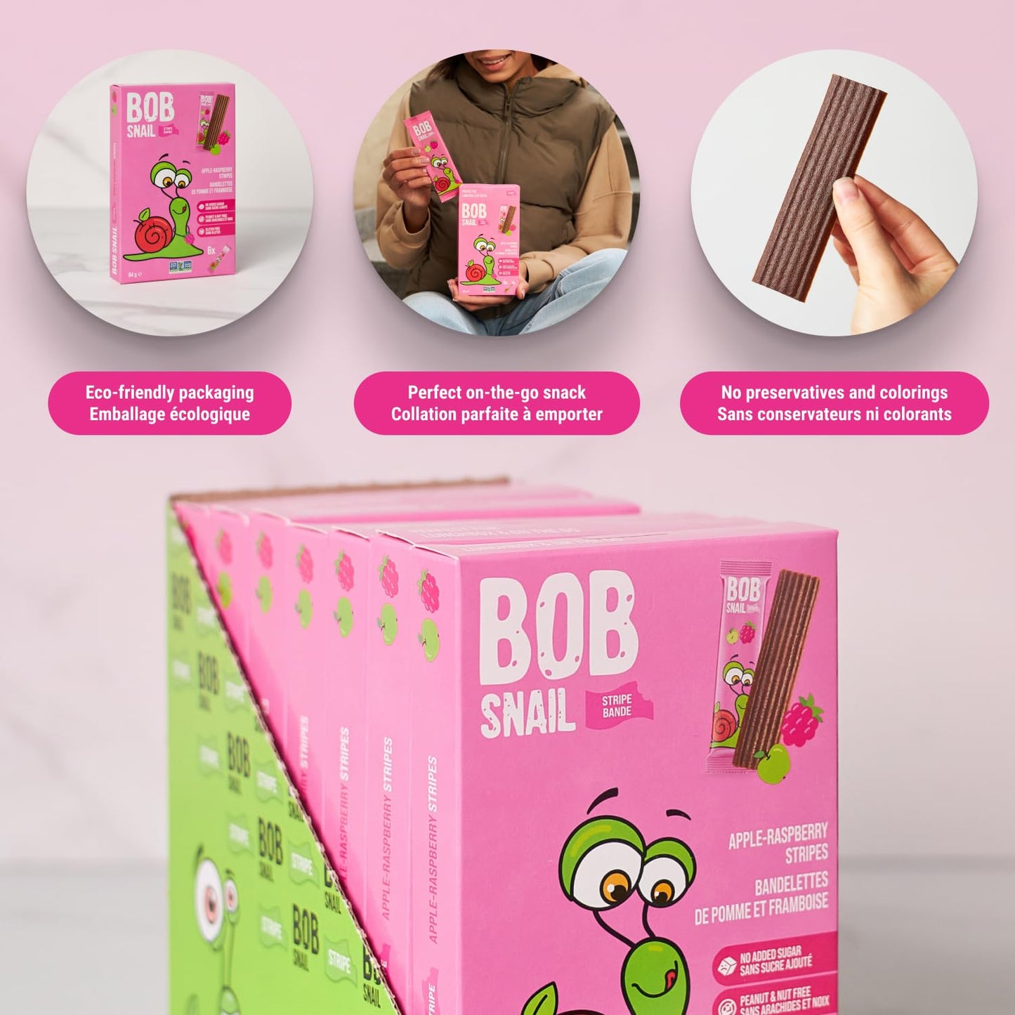 Bob Snail Fruit Leather Sweet & Sour Family Pack - Nut free fruit Roll Ups with Dried Mango,Sour Cherry & Blackcurrant, Candy box Fruit Snacks, All Natural Healthy Snacks for kids, Sugar Free sour Candy, 42 pcs Pack / 588 gram candy bulk (Exotic Mix)