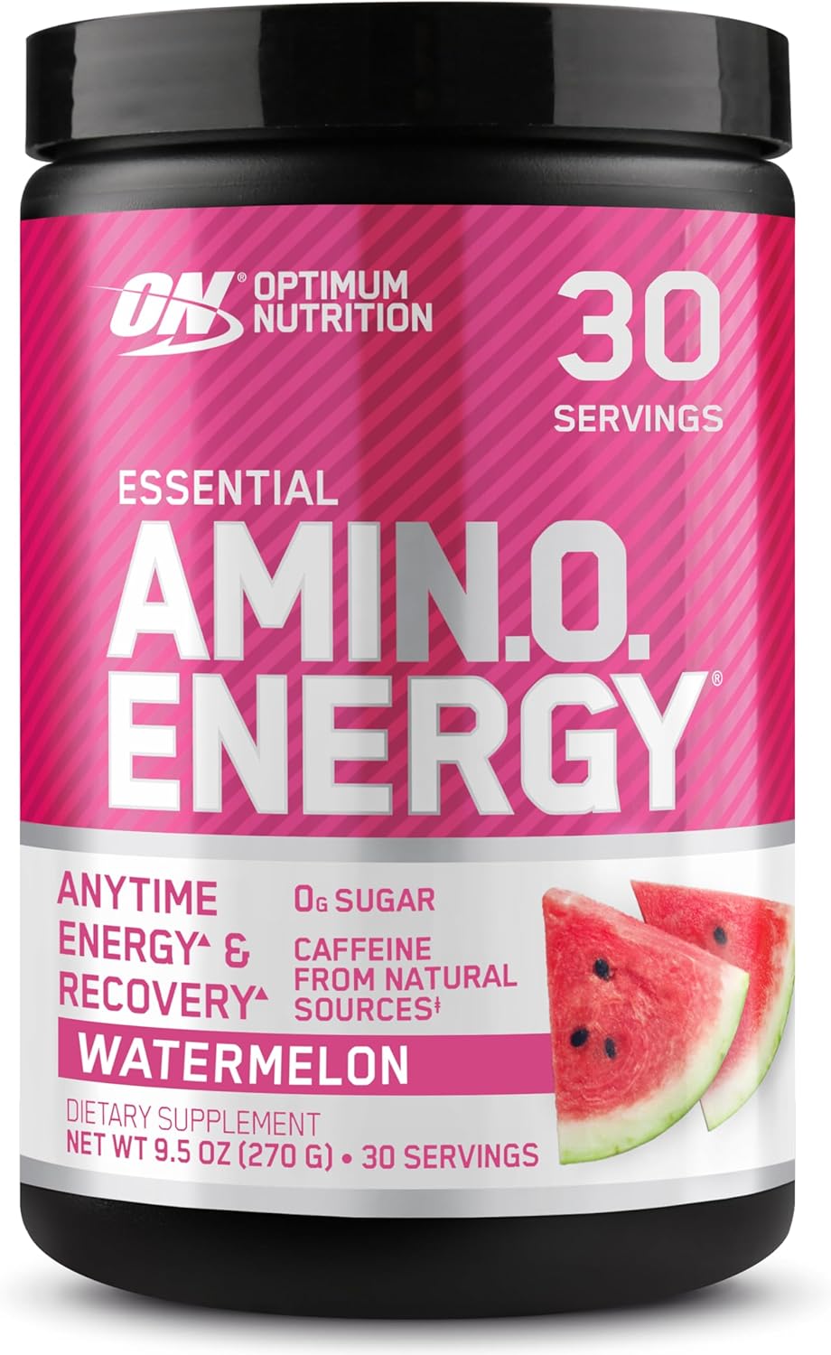Optimum Nutrition Amino Energy Powder – Anytime energy convenient energy powder, Pre- workout with Green Tea, BCAA and Green Coffee Extract – Watermelon: 30 servings (270g tub, packaging may vary)