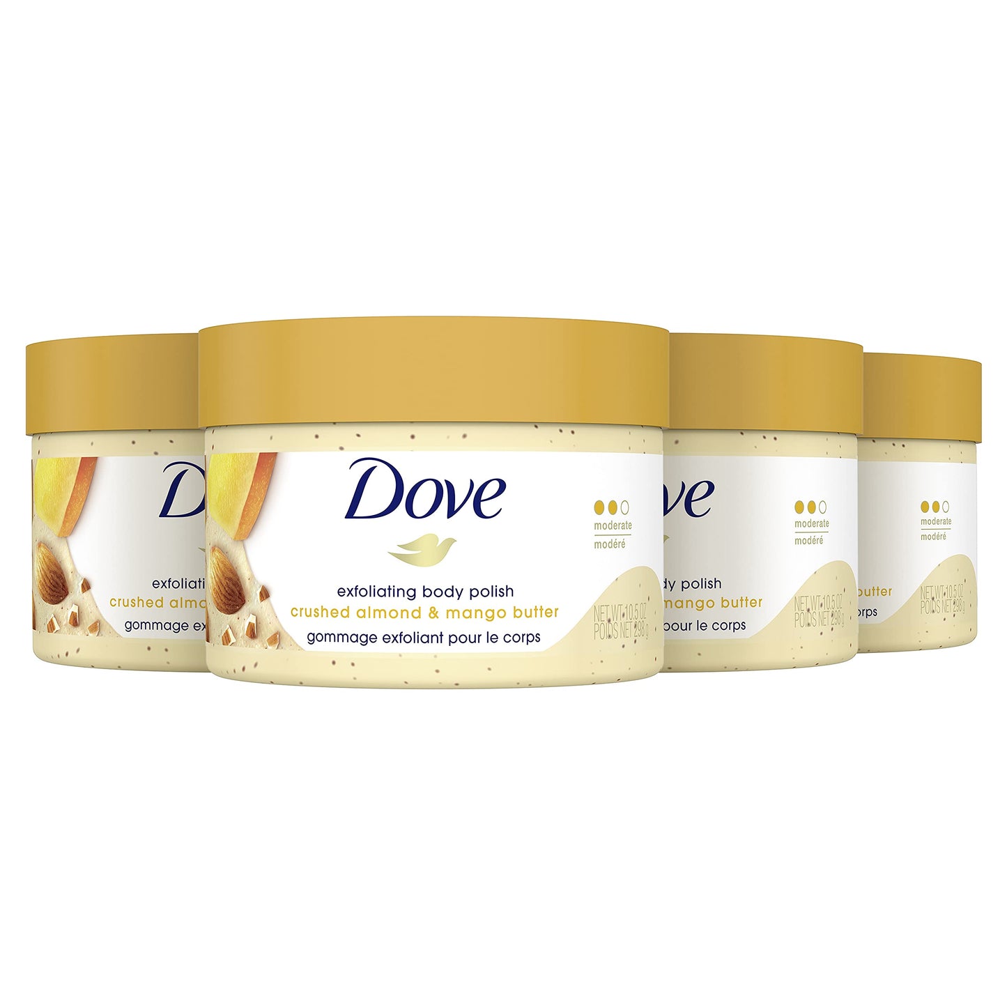 Dove Exfoliating Body Polish Scrub For Silky, Soft Skin Pomegranate and Shea Butter Body Scrub Exfoliates and Provides Lasting Nourishment 10.5 oz