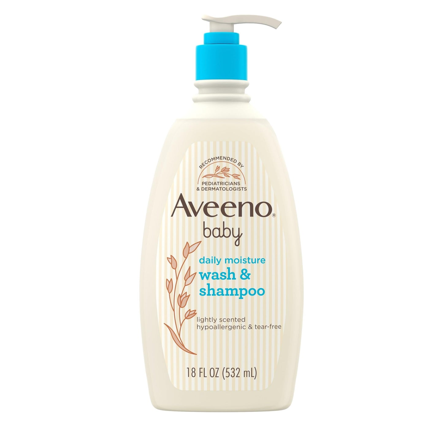 Aveeno Baby Daily Wash and Shampoo Baby’s Hair and Sensitive Skin Cleanser with Natural Oat - Paraben Free and Phthalate Free, Sulfates-free and Dye-free - 975 Milliliters