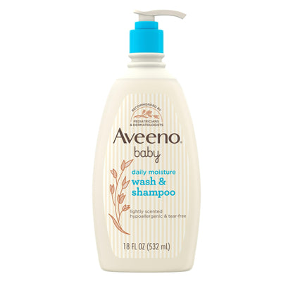 Aveeno Baby Daily Wash and Shampoo Baby’s Hair and Sensitive Skin Cleanser with Natural Oat - Paraben Free and Phthalate Free, Sulfates-free and Dye-free - 975 Milliliters